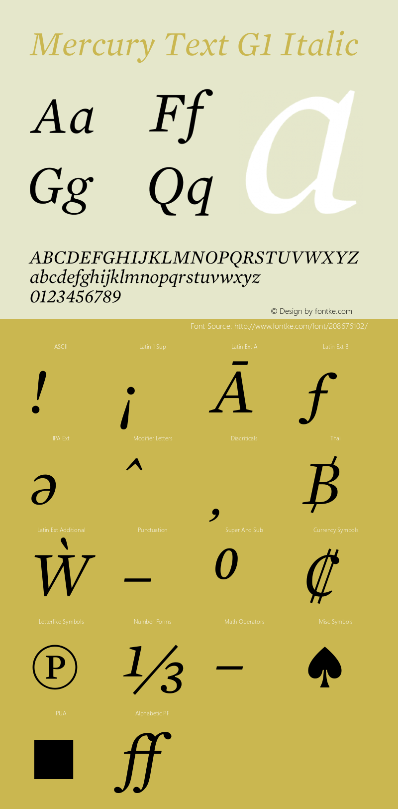 Mercury Text G1 Roman Italic Version 1.302图片样张