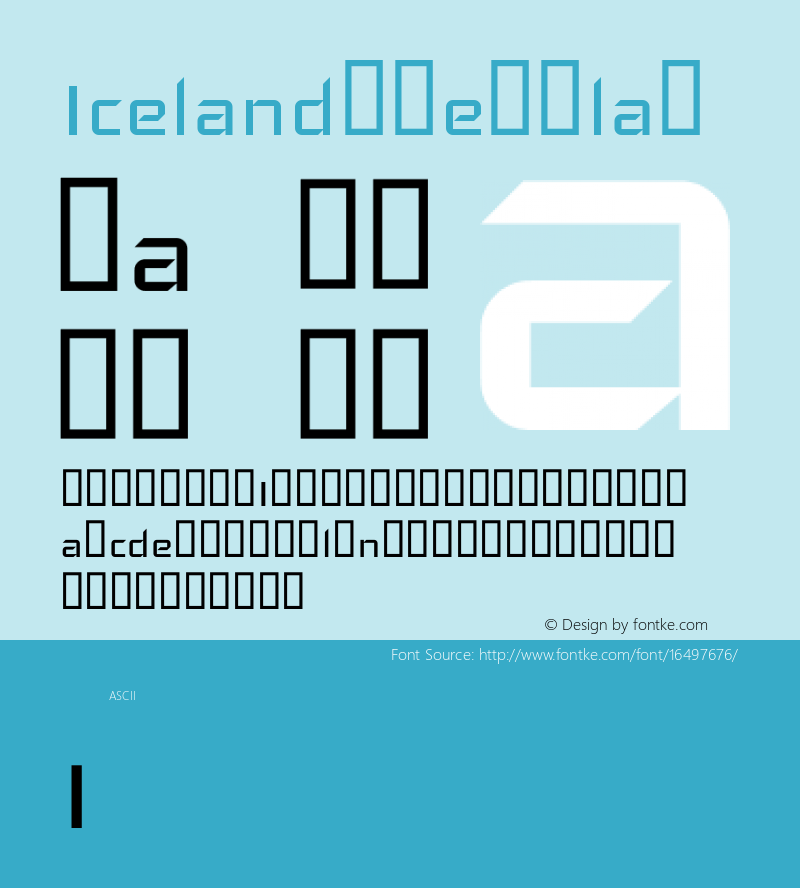 Iceland Regular Version 1.001 Font Sample