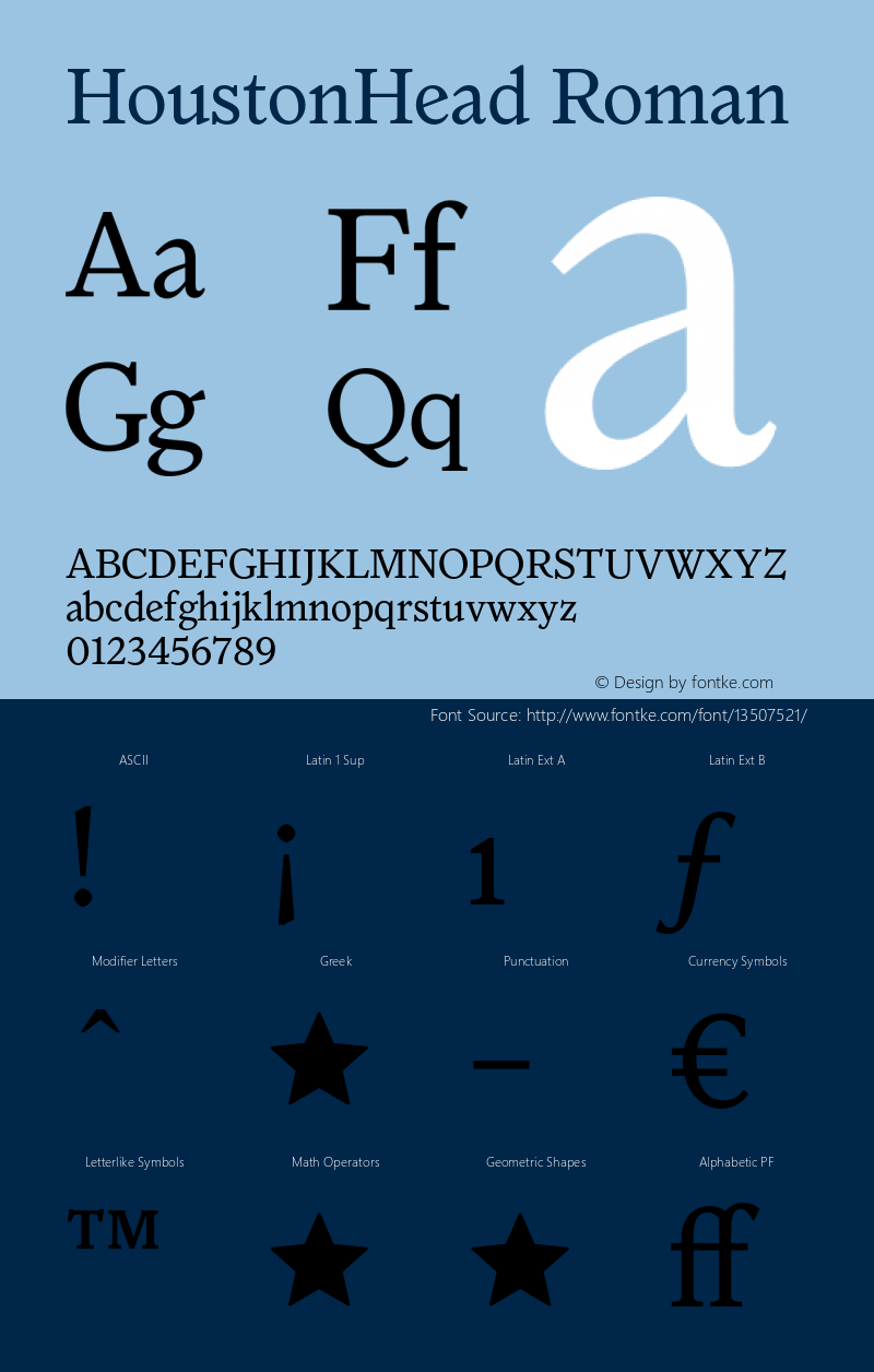 HoustonHead Roman 001.000 Font Sample