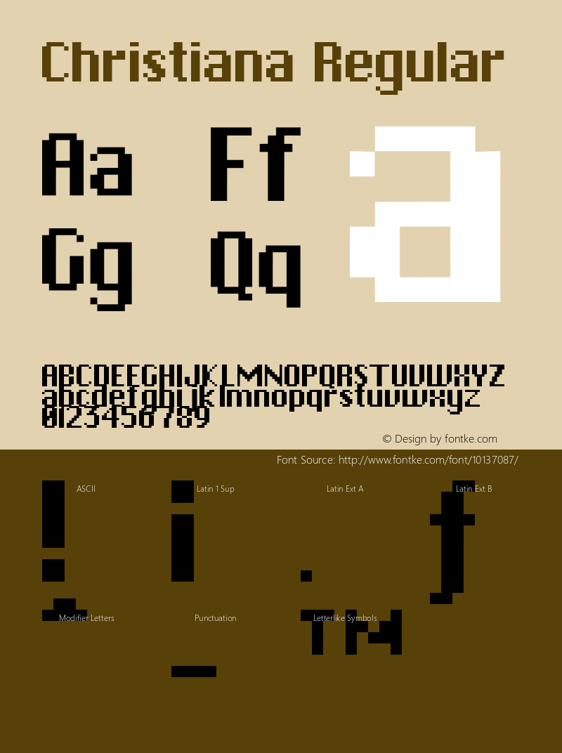 Christiana Regular 1.00 Font Sample