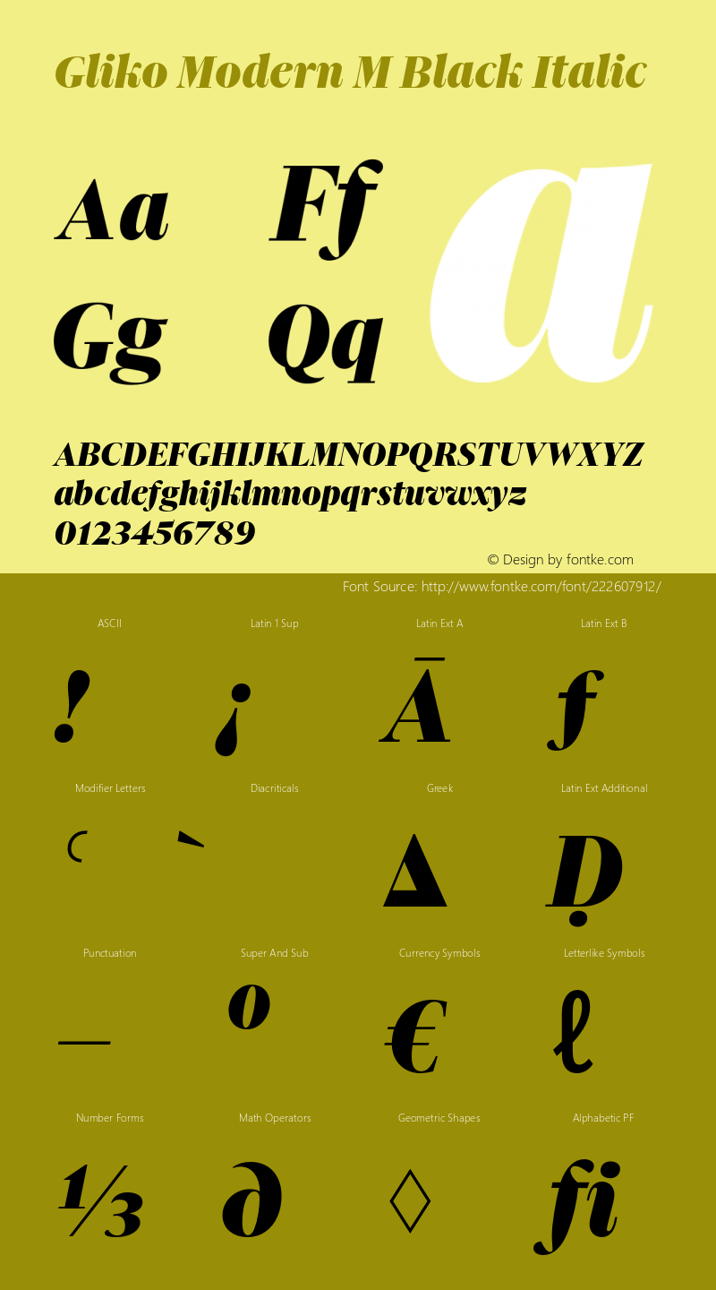 GlikoModernM-BlackItalic Version 2.001图片样张