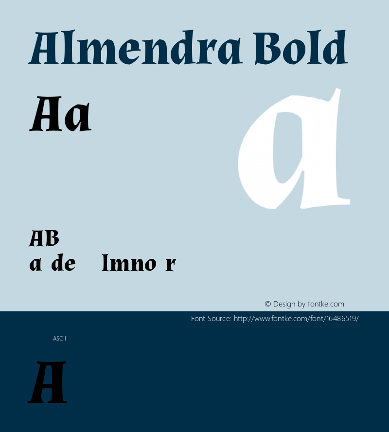 Almendra Bold Version 1.003 Font Sample