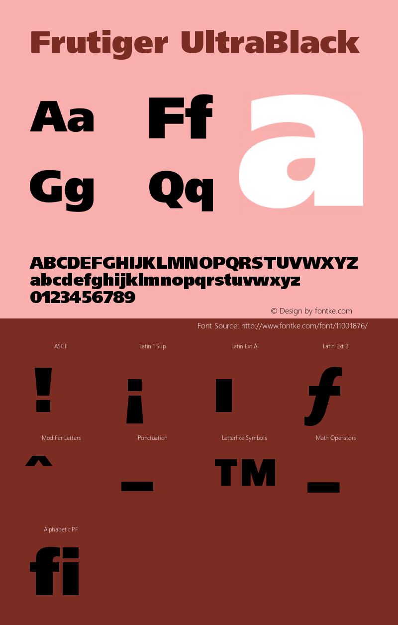 Frutiger UltraBlack Version 001.000 Font Sample