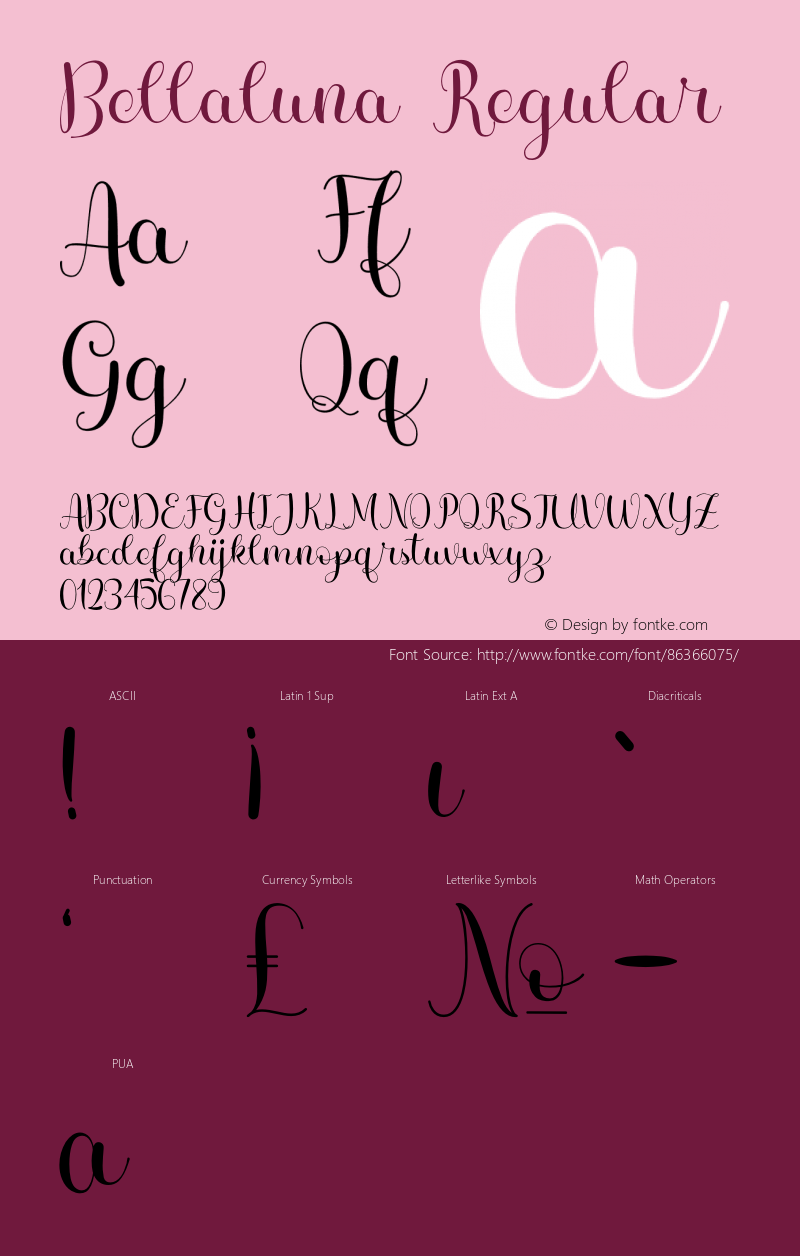 Bellaluna Version 1.00;December 10, 2020;FontCreator 12.0.0.2535 64-bit Font Sample