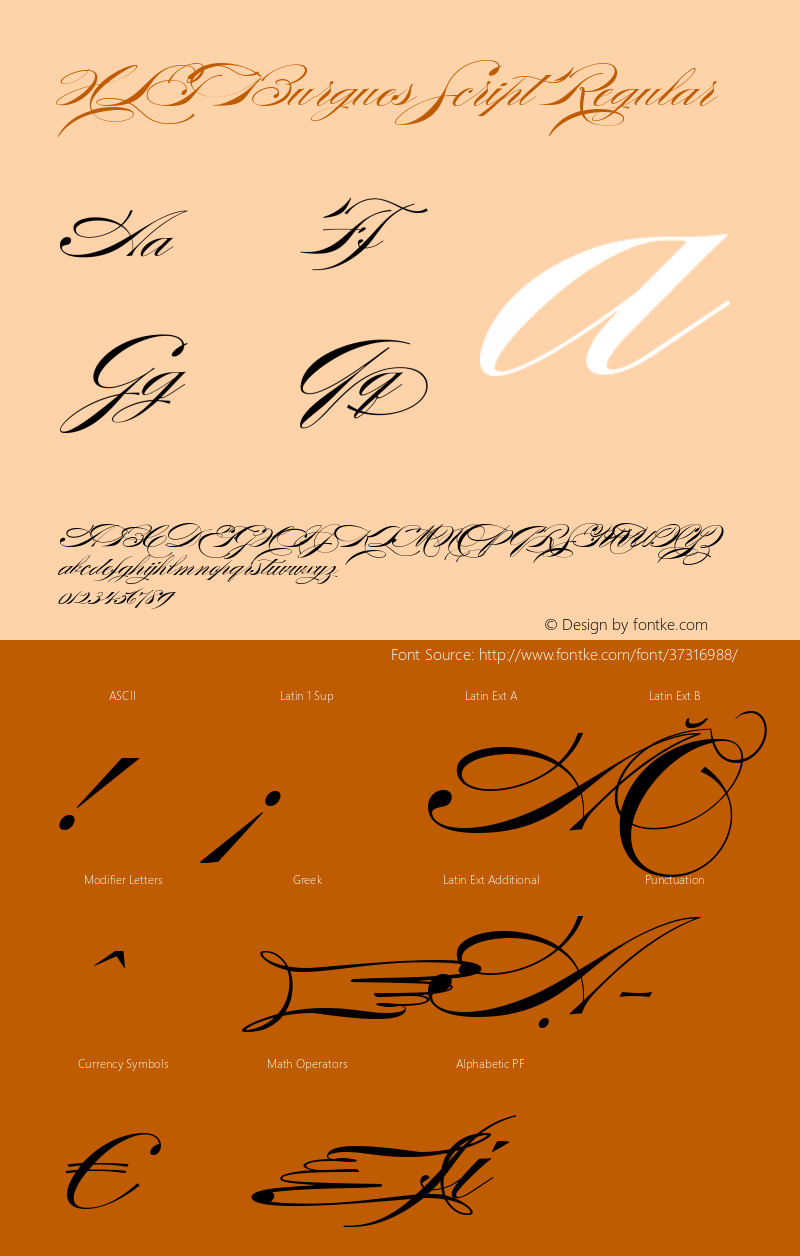 HLT Burgues Script Version 1.000;PS 1.000;hotconv 1.0.38 Font Sample