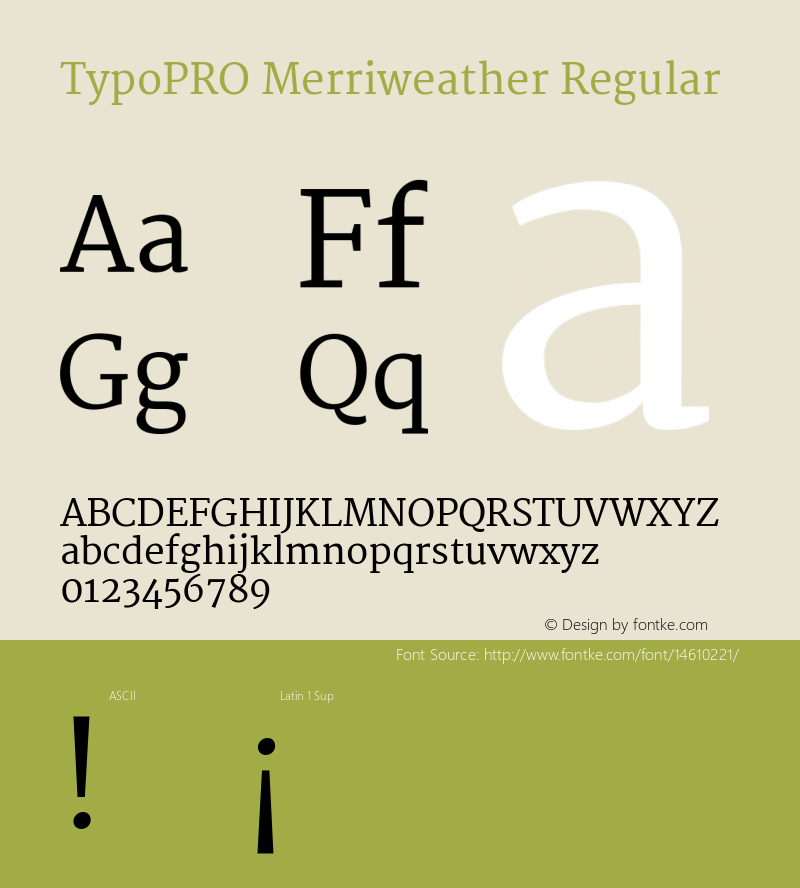 TypoPRO Merriweather Regular Version 1.003 Font Sample