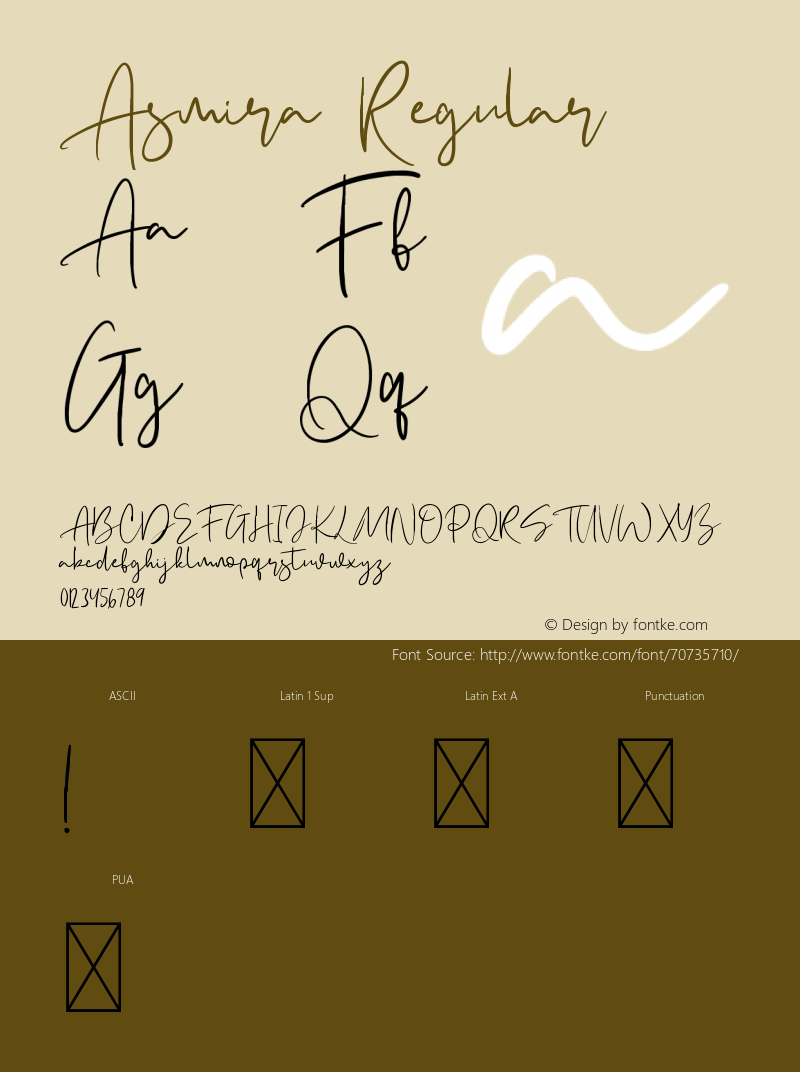 Asmira Version 1.002;Fontself Maker 3.4.0 Font Sample