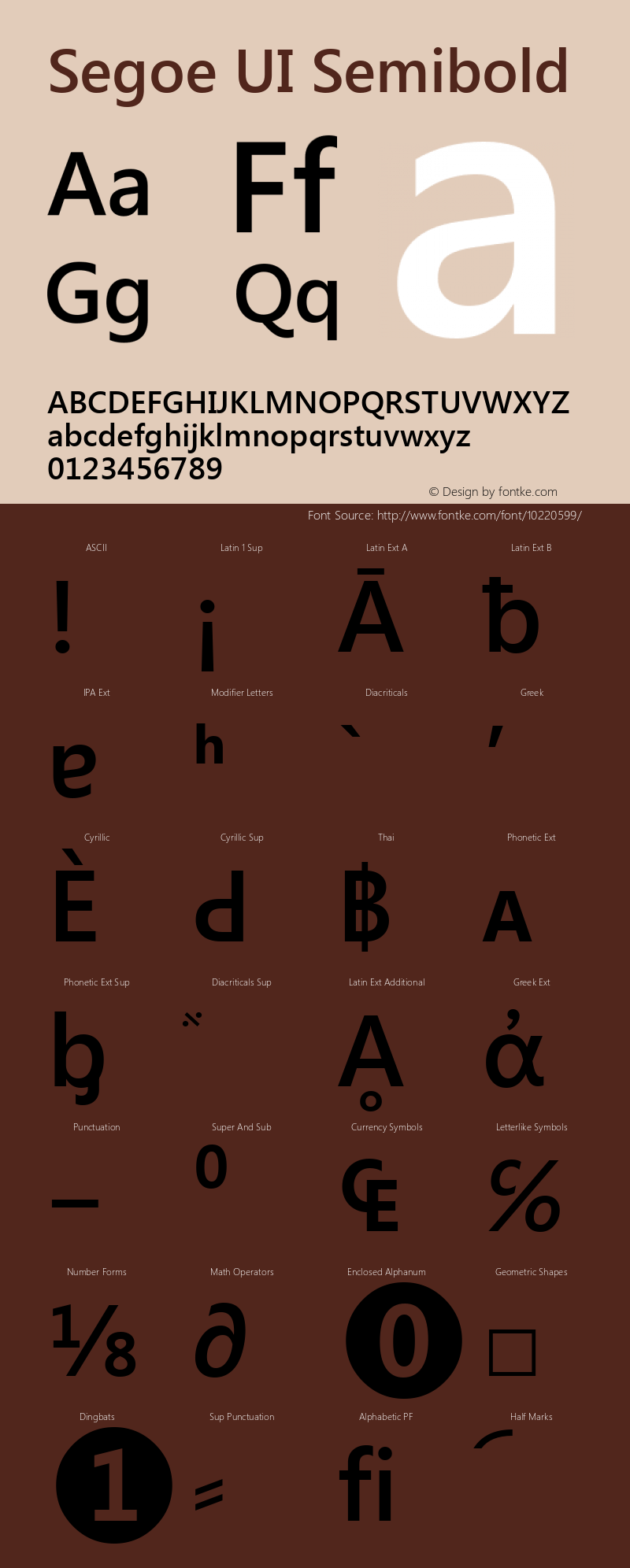 Segoe UI Semibold Version 0.70 Font Sample