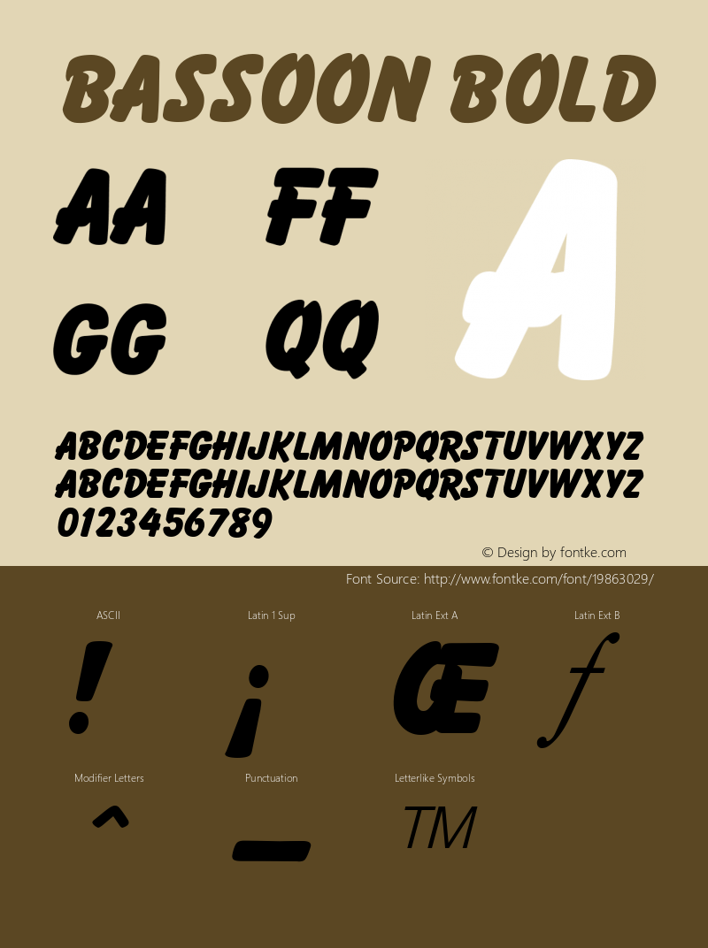 Bassoon Bold v1.0c Font Sample