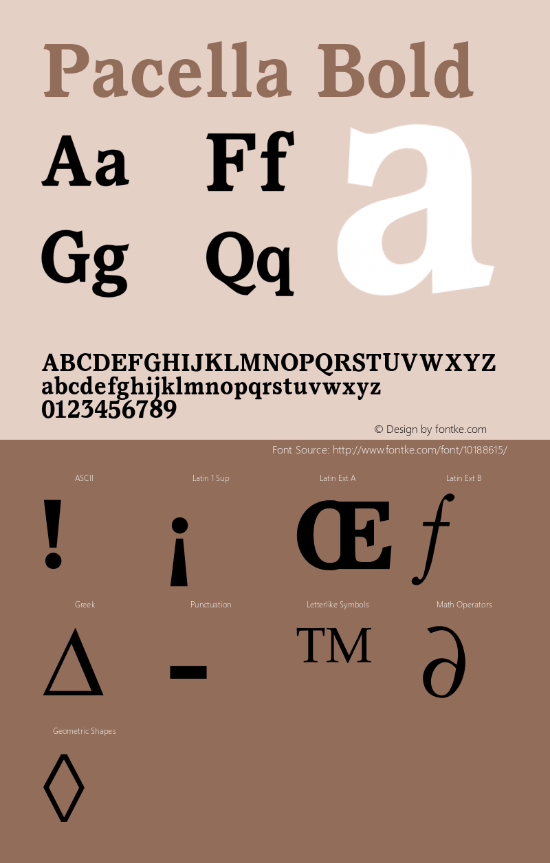 Pacella Bold 001.000 Font Sample