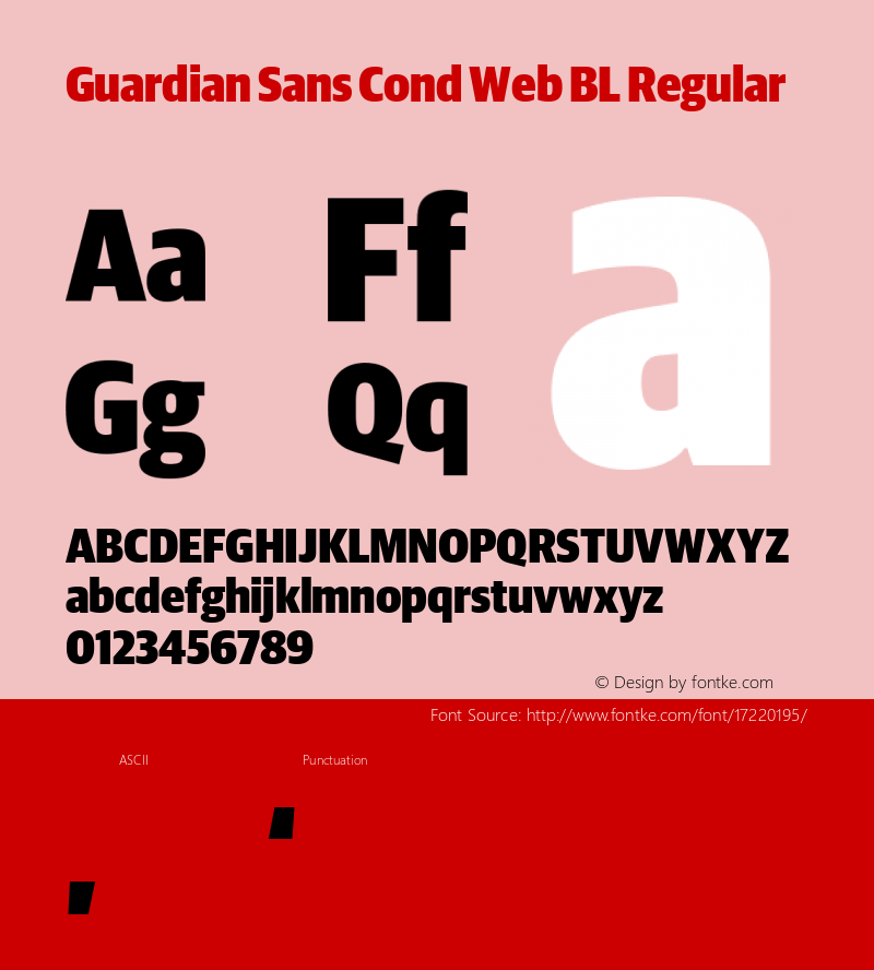 Guardian Sans Cond Web BL Regular Version 1.1 2012 Font Sample