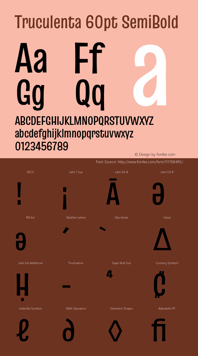 Truculenta 60pt SemiBold Version 1.002 Font Sample