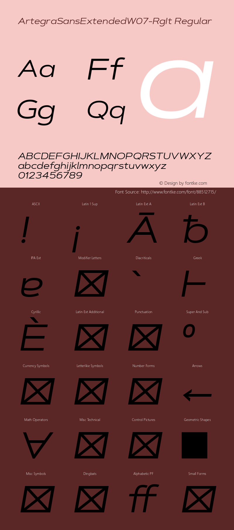 Artegra Sans Extended W07 Rg It Version 1.004 Font Sample