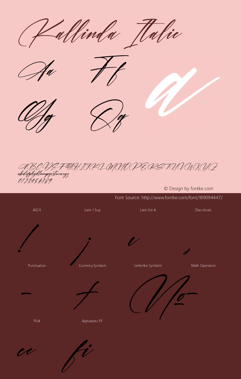 Kallinda Italic Version 1.00;November 24, 2021;FontCreator 13.0.0.2680 64-bit图片样张