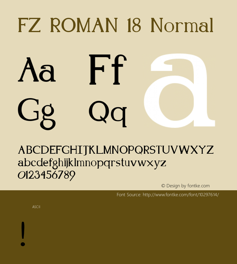 FZ ROMAN 18 Normal 1.0 Wed Jan 26 22:28:07 1994 Font Sample