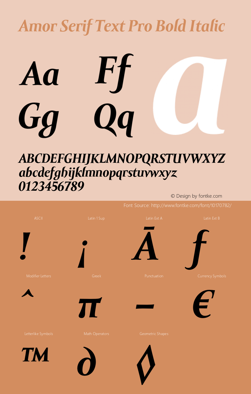Amor Serif Text Pro Bold Italic Version 1.000;PS 001.000;hotconv 1.0.38 Font Sample