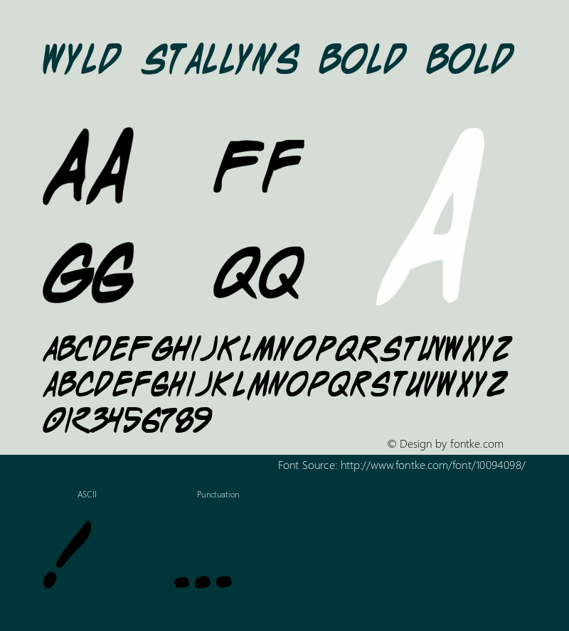 Wyld Stallyns Bold Bold 1 Font Sample