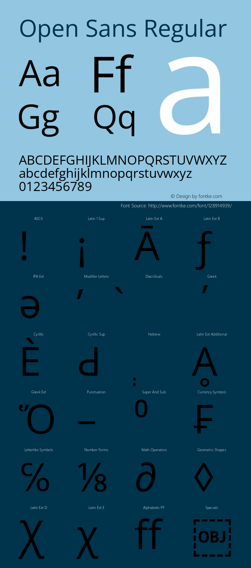 Open Sans Regular Version 3.000 Font Sample