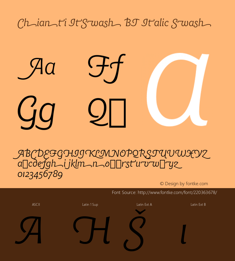 Chianti ItSwash BT Italic Swash Version 1.01 emb4-OT图片样张