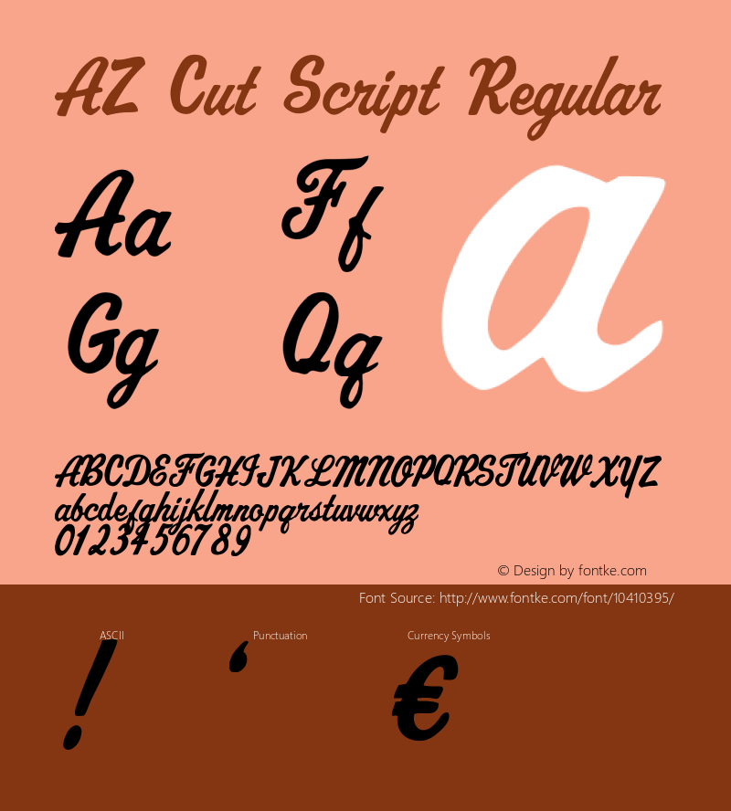 AZ Cut Script Regular Version 001.001 Font Sample