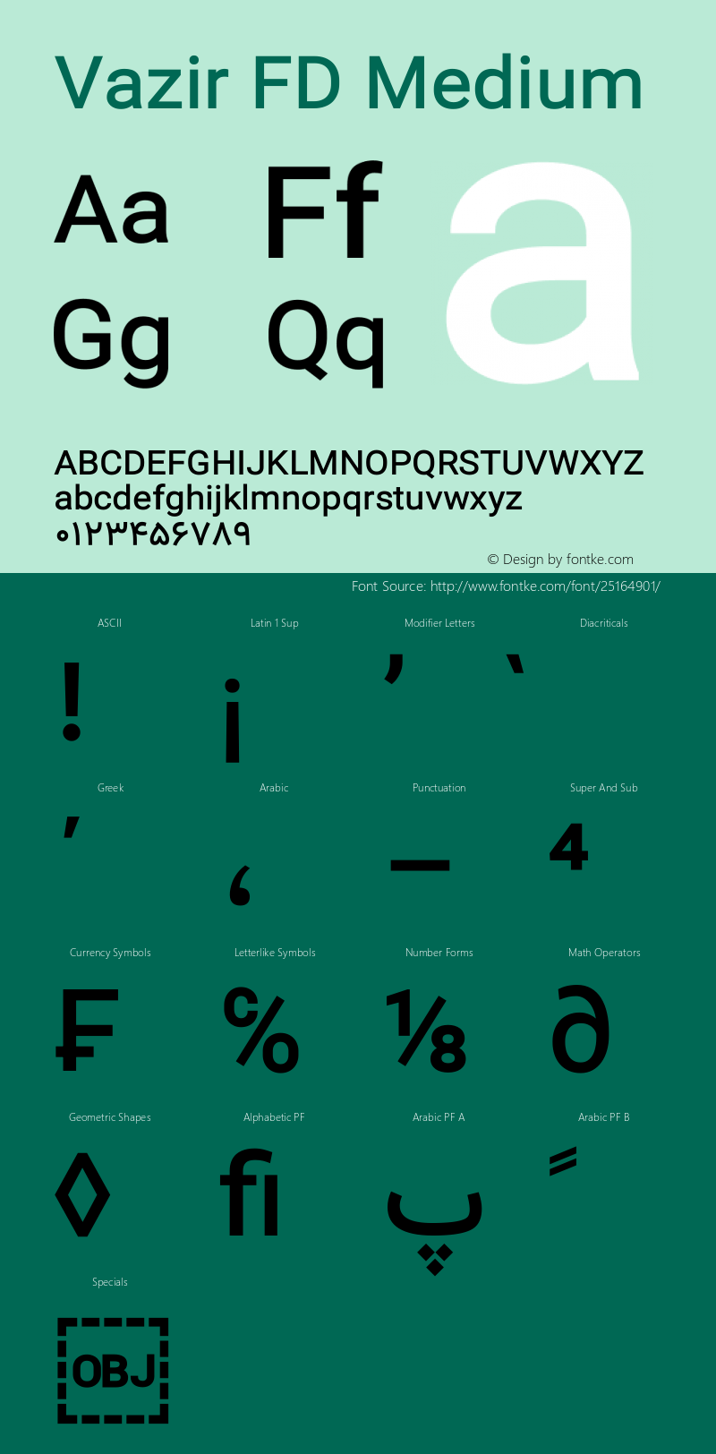 Vazir Medium FD Version 17.1.1 Font Sample