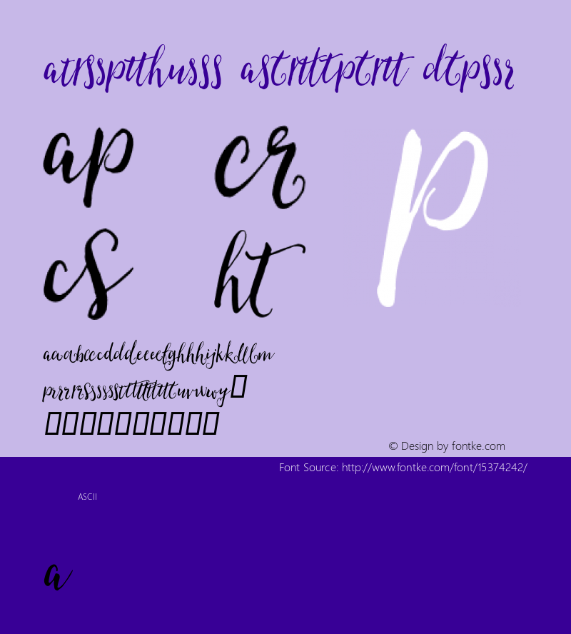 AmeliasQuill Alternates Italic Version 1.00 2015 Font Sample