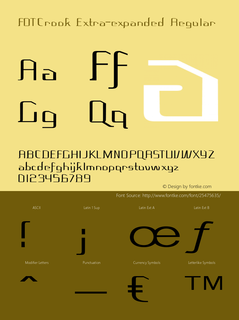 FOTCrook-ExtraexpandedRegular Version 1.000 Font Sample