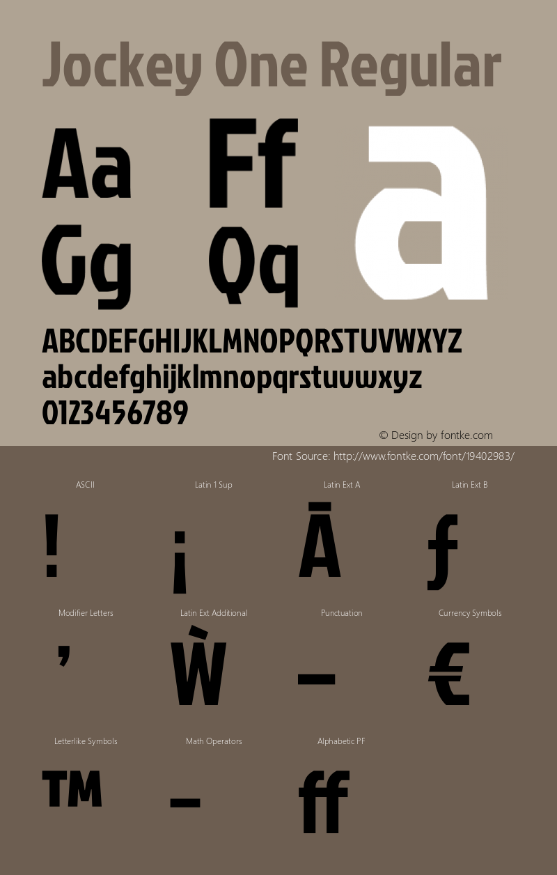 JockeyOne-Regular Version 1.002 Font Sample