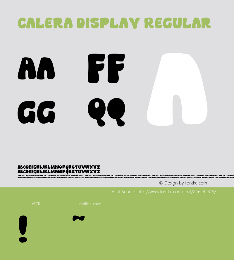 Calera Display Regular Version 1.000图片样张