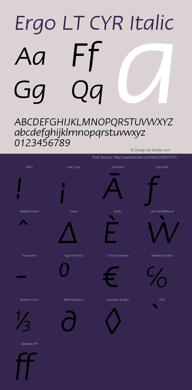 ErgoLTCYR-Italic Version 1.000;PS 001.000;hotconv 1.0.38图片样张