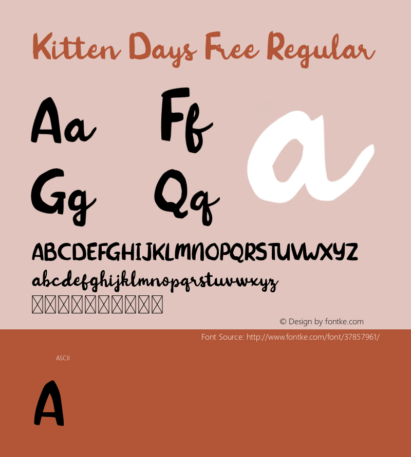 KittenDaysFree-Regular 1.000 Font Sample