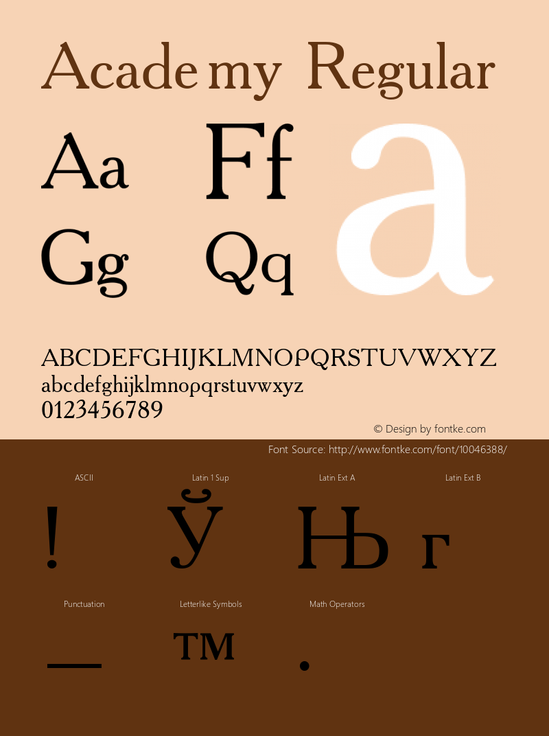 Academy Regular Converted from t:\ACD55___.TF1 by ALLTYPE Font Sample