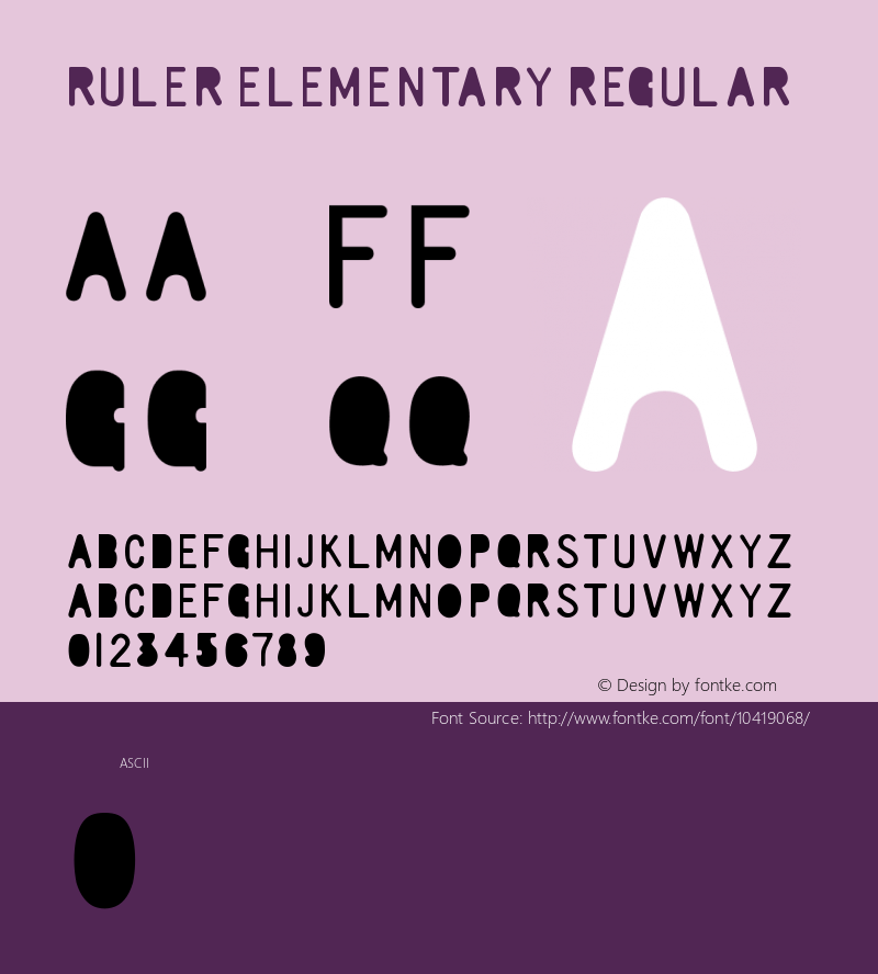 Ruler Elementary Regular Version 1.00 November 22, 2011, initial release Font Sample