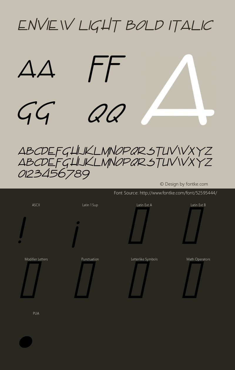 EnviewLightBoldItalic Altsys Fontographer 4.1 12/22/94 {DfLp-URBC-66E7-7FBL-FXFA} Font Sample