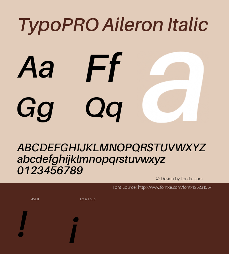 TypoPRO Aileron Italic Version 1.102;PS 001.102;hotconv 1.0.70;makeotf.lib2.5.58329 Font Sample