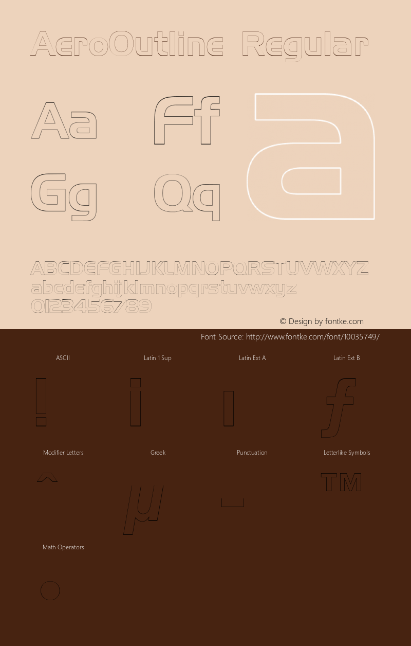 AeroOutline Regular Rev. 003.000 Font Sample