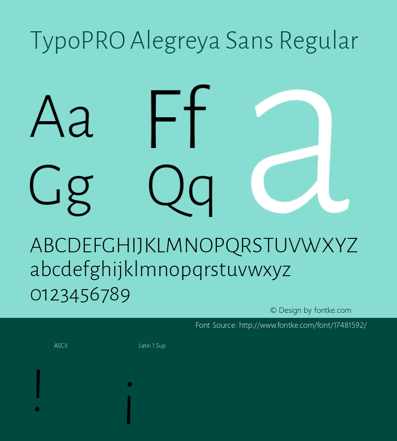 TypoPRO Alegreya Sans Regular Version 1.000;PS 001.000;hotconv 1.0.70;makeotf.lib2.5.58329 DEVELOPMENT Font Sample