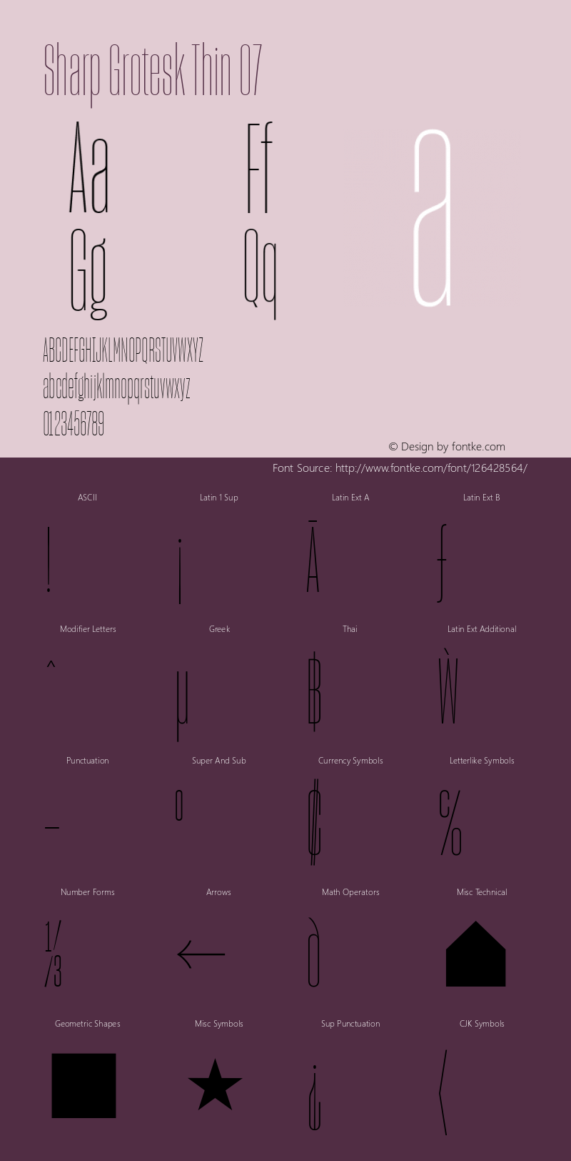 Sharp Grotesk Thin 07 Version 1.003 Font Sample