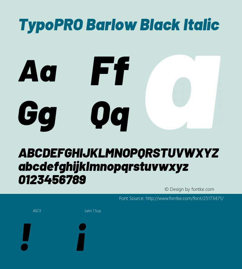 TypoPRO Barlow Black Italic Version 1.301 Font Sample