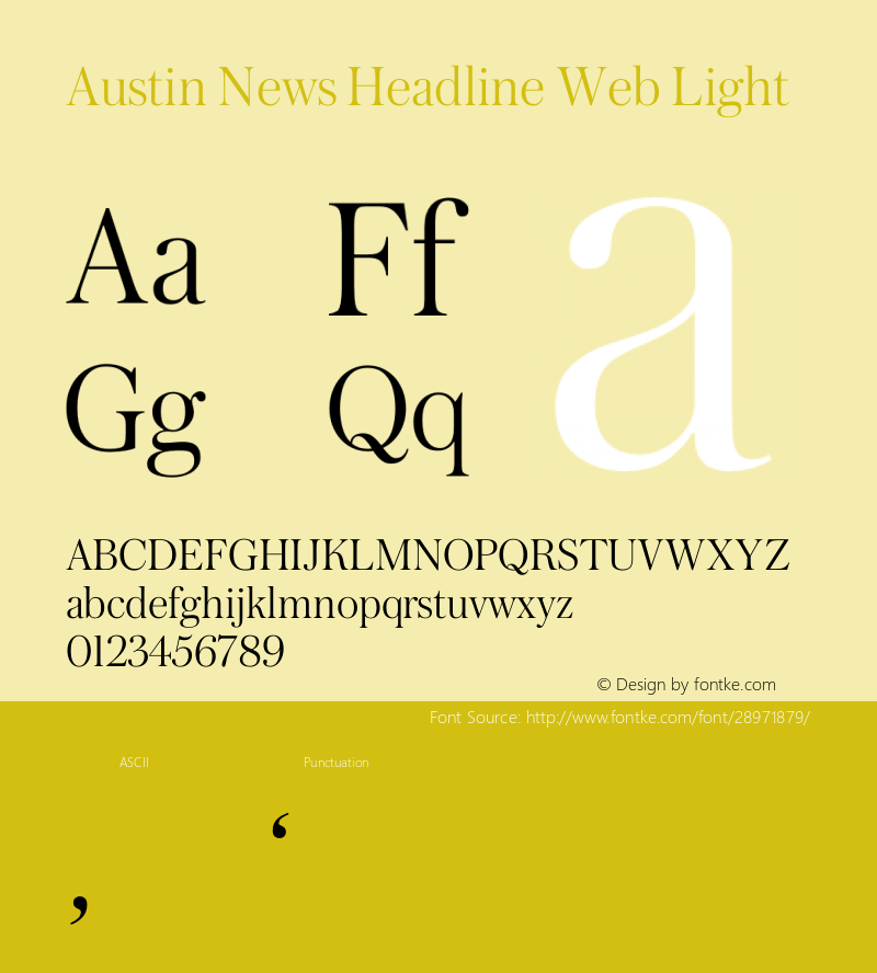 Austin News Head Web Light Regular Version 1.1 2015 Font Sample