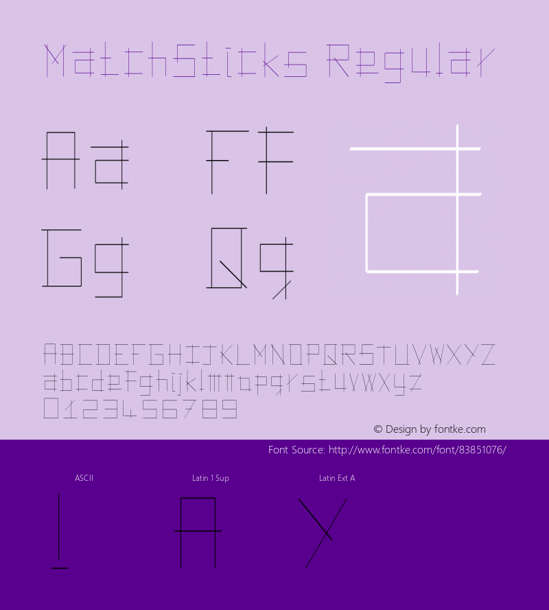 MatchSticks Version 1.003;Fontself Maker 3.5.1 Font Sample