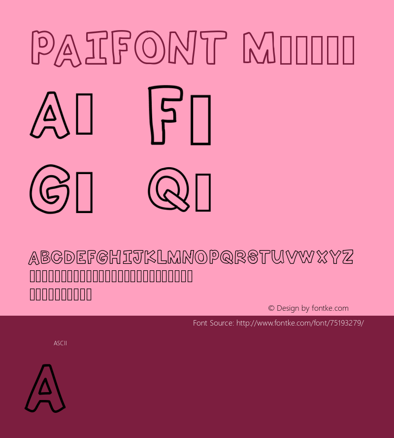 PAIFONT Version 001.000 Font Sample