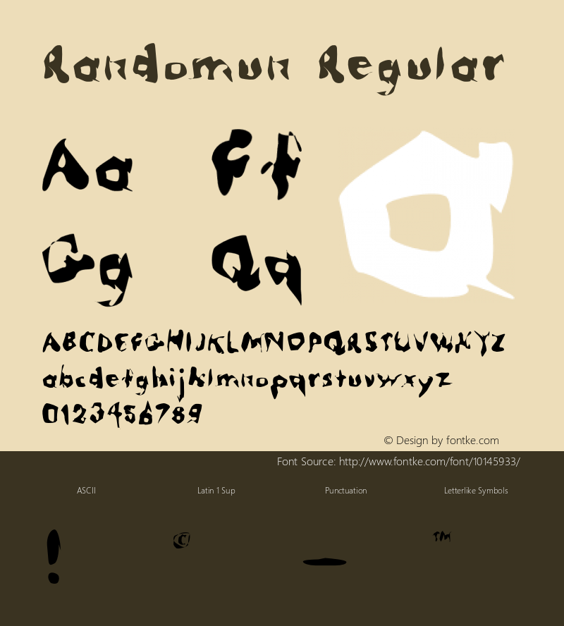 Randomun Regular Version 1.000;PS 1.000;hotconv 1.0.38 Font Sample