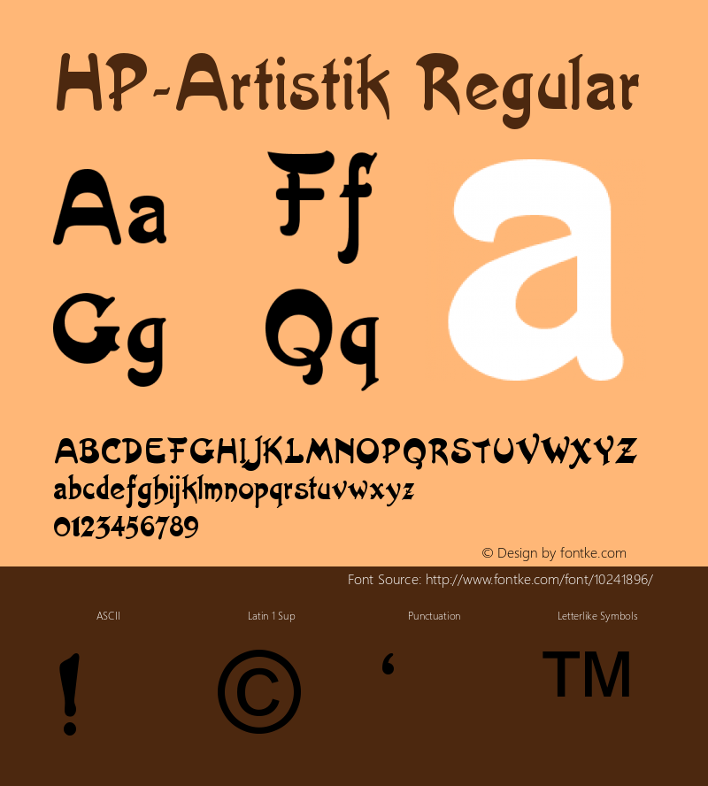 HP-Artistik Regular 2 Font Sample