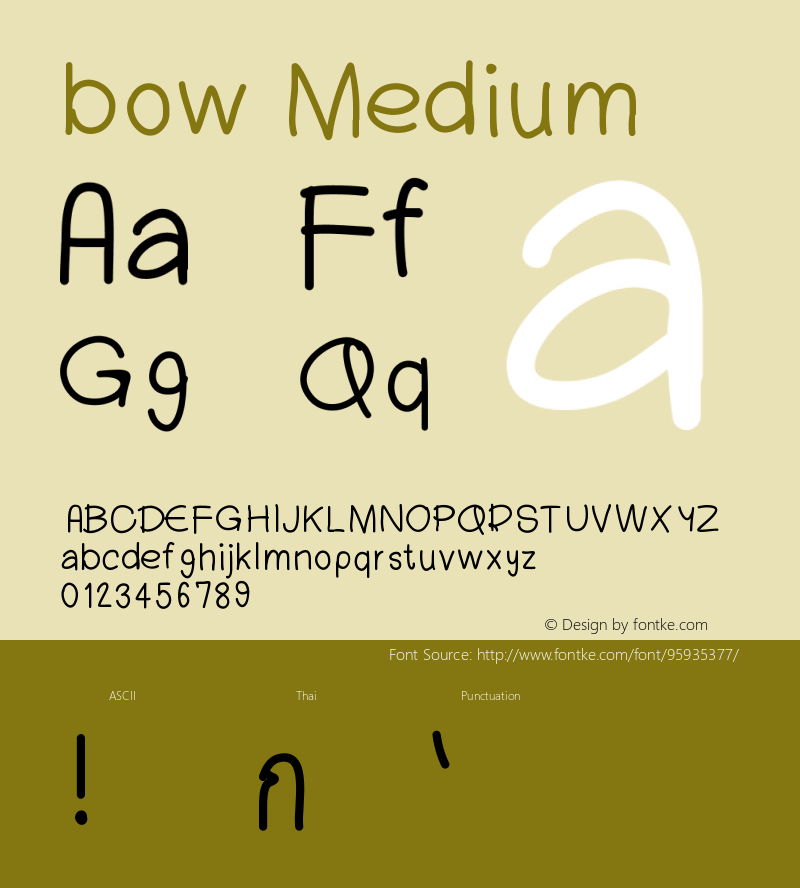 bow Version 001.000 Font Sample