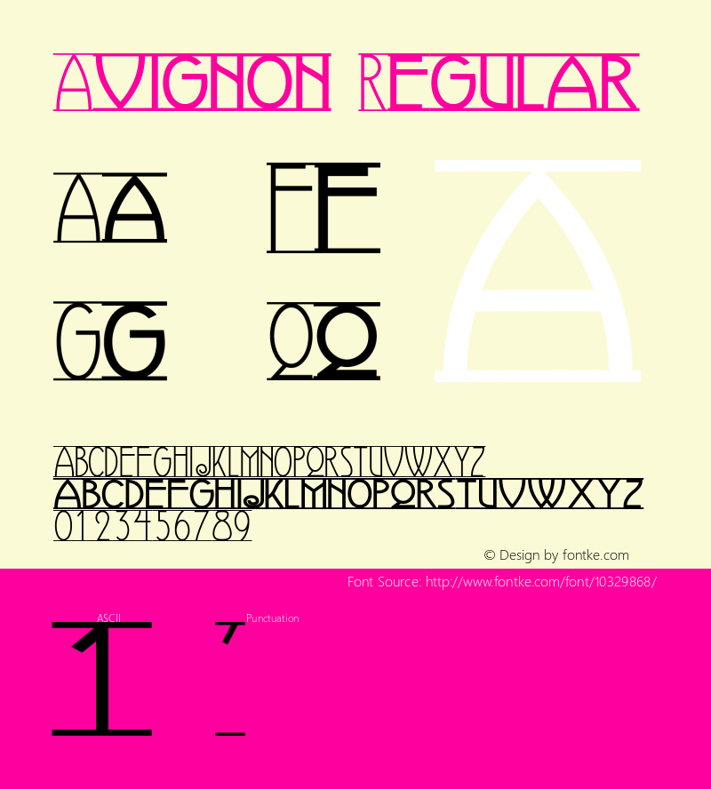 Avignon Regular Converted from e:\nickfo~1\AV______.TF1 by ALLTYPE Font Sample