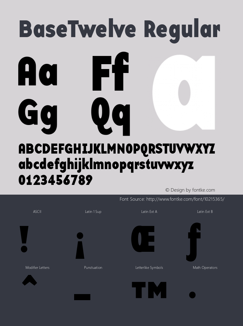 BaseTwelve Regular Version 1.00 Font Sample