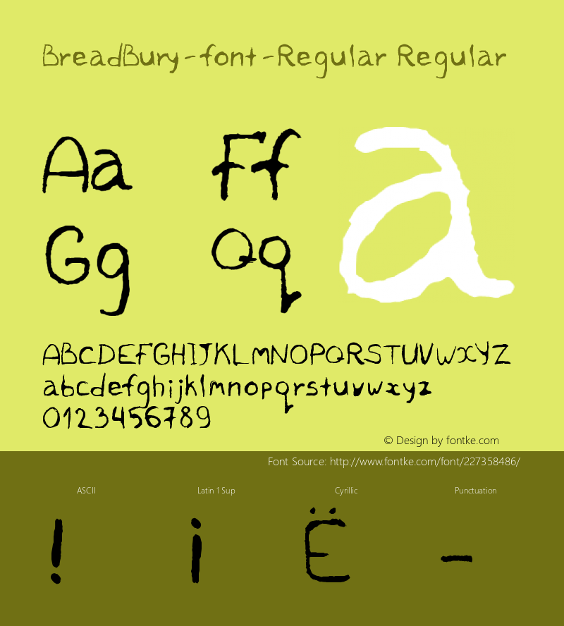 BreadBury-font-Regular Version 1.000图片样张