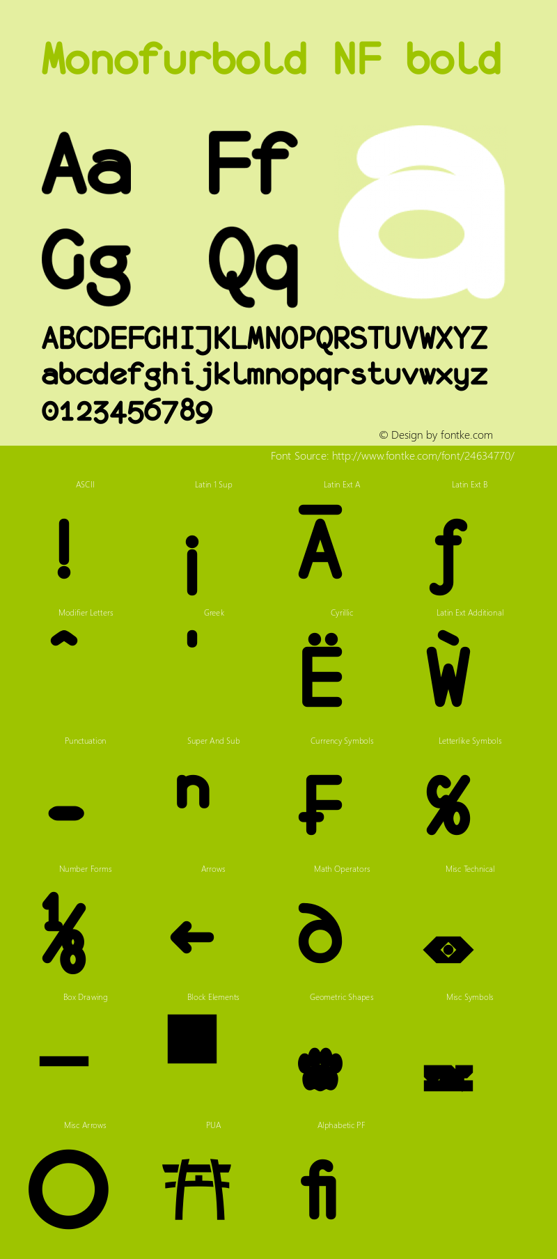 monofur bold Nerd Font Complete Windows Compatible 1.0 2014-12-12 Font Sample