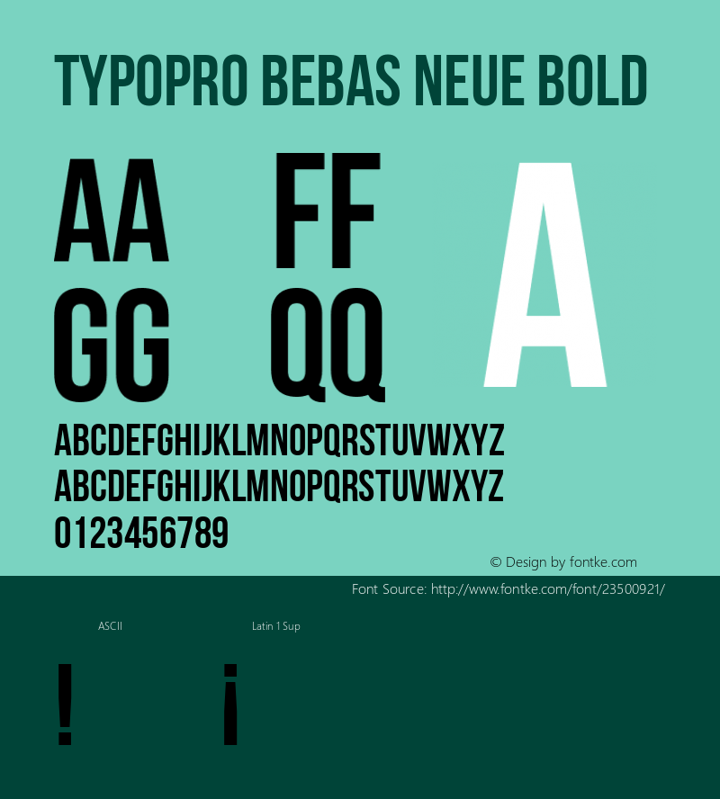 TypoPRO Bebas Neue Bold Version 1.300 Font Sample